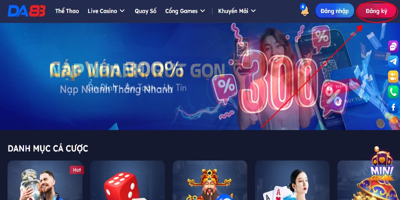 Đăng ký DA88 - Sân chơi đột phá cho anh em tân thủ 1 Truy cập đăng ký tại sân chơi DA88